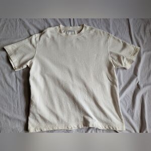 MNG White Textured T Shirt Size Medium